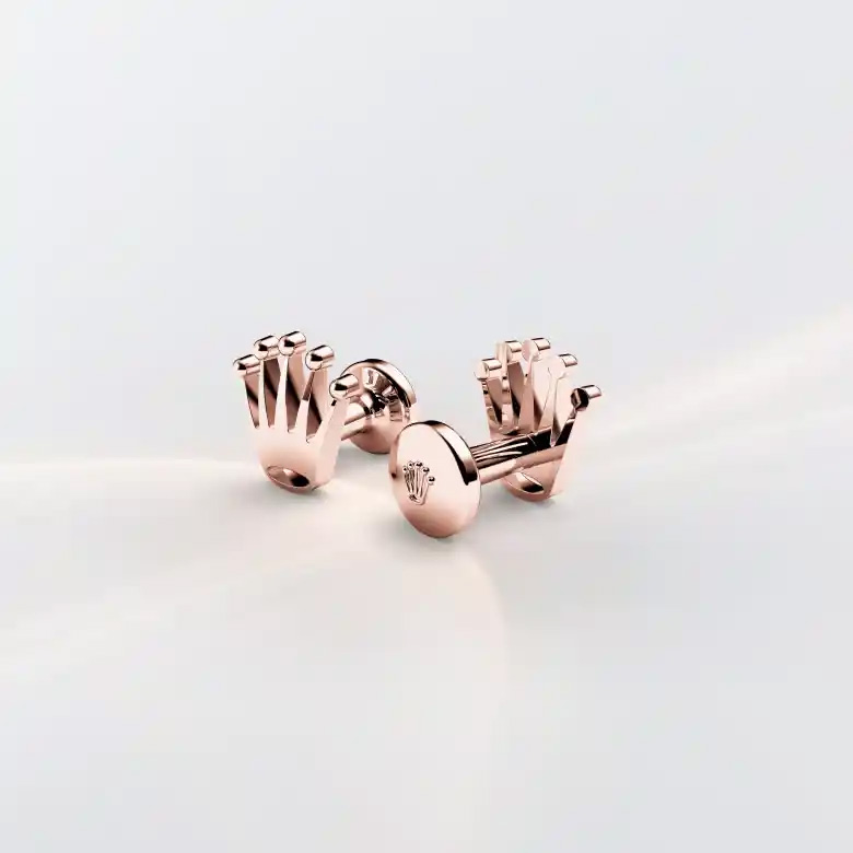 Rolex ‘Crown’ cufflinks in Everose gold, A1015 at AH Riise