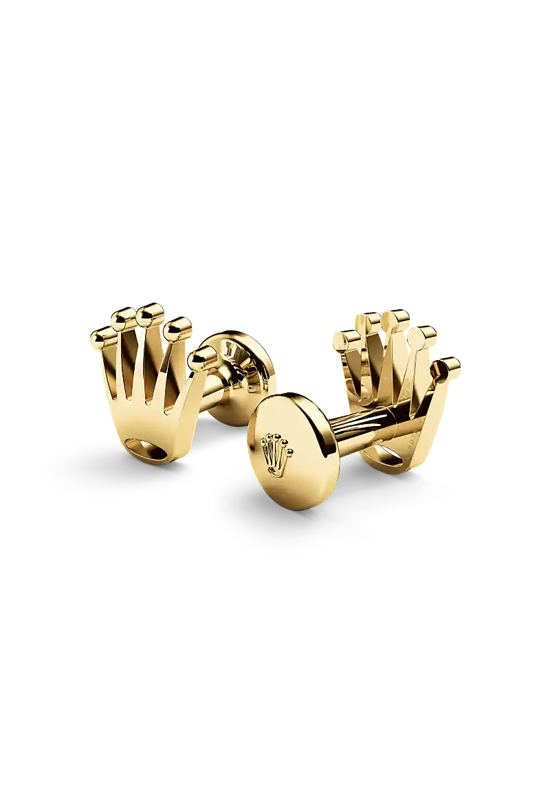 Rolex ‘Crown’ cufflinks in yellow gold, A1018 at AH Riise