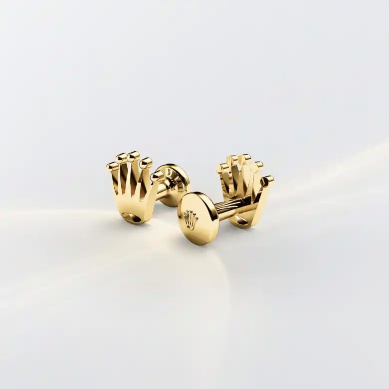 Rolex ‘Crown’ cufflinks in yellow gold, A1018 at AH Riise