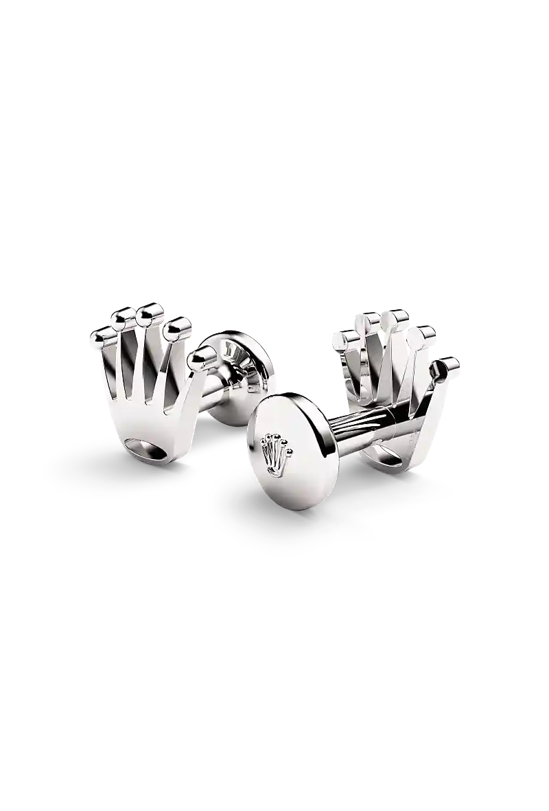 Rolex ‘Crown’ cufflinks in white gold, A1019 at AH Riise