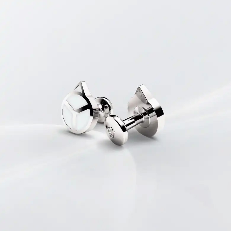 Rolex ‘Hand’ cufflinks in white gold, A1029 at AH Riise