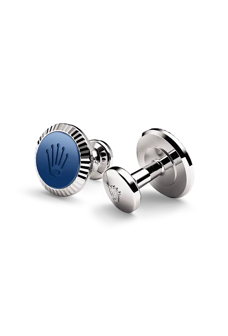 Rolex ‘Fluted’ cufflinks in white gold, A1039 at AH Riise