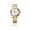 Rolex Cosmograph Daytona in yellow gold with White, golden counter rings dial, fixed bezel, and Oyster bracelet, m126508-0001 - AH Riise