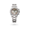Rolex Cosmograph Daytona in white gold and diamonds with a mother-of-pearl dial, bezel set with diamonds, and Oyster bracelet, m126579rbr-0001 - AH Riise