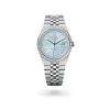 Rolex Land-Dweller 40 in platinum and diamonds with an Ice blue dial, bezel set with diamonds, and flat Jubilee bracelet - AH Riise