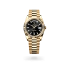 Rolex Day-Date 40 in yellow gold with a Bright black dial set with diamonds, fluted bezel, and President bracelet, m228238-0004 - AH Riise