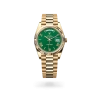 Rolex Day-Date 40 in yellow gold with a Green dial, fluted bezel, and President bracelet, m228238-0061 - AH Riise