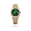 Rolex Day-Date 40 in yellow gold, Green ombré dial, Diamond-set bezel , and President bracelet, m228398tbr-0042 - AH Riise
