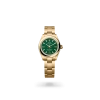Rolex Oyster Perpetual 28 in yellow gold with a Green stone dial, domed  bezel, and Oyster bracelet - AH Riise