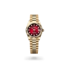 Rolex Datejust 31 in yellow gold with a Red ombré set with diamonds dial, fluted bezel, and President bracelet, m278278-0049 - AH Riise