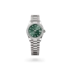 Rolex Datejust 31 in white gold and diamonds with a Mint green dial, bezel with diamonds, and President bracelet, m278289rbr-0015 - AH Riise