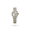 Rolex Lady-Datejust 28 in Oystersteel and yellow gold with a  Silver set with diamonds dial, fluted bezel, and Jubilee bracelet - AH Riise