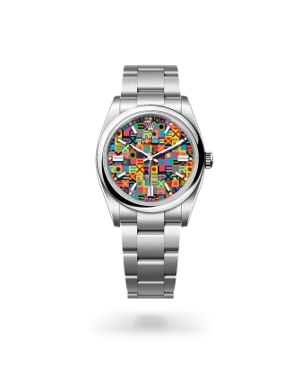 Rolex Oyster Perpetual 36 in Oystersteel with a Multicoloured, Jubilee motif dial, domed  bezel, and Oyster bracelet - AH Riise