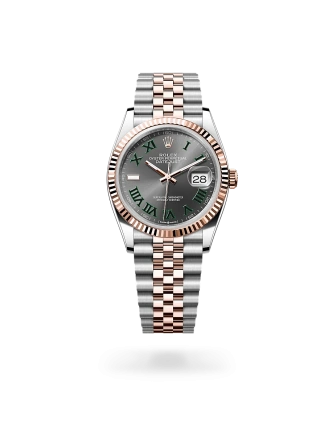 Rolex Datejust 36 in Oystersteel and Everose gold with a Slate Dial, fluted bezel, and Oyster bracelet - AH Riise