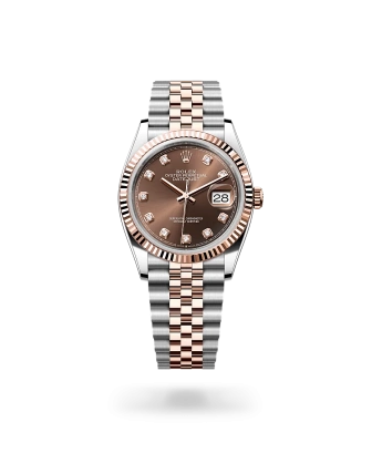 Rolex Datejust 36 in Oystersteel and Everose gold with Chocolate set with diamonds dial, and Jubilee bracelet - AH Riise