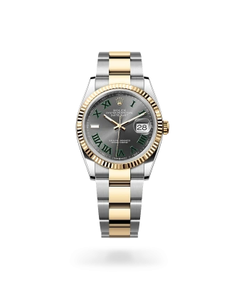 Rolex Datejust 36 in Oystersteel and yellow gold with a slate dial, fluted bezel, and Oyster bracelet - AH Riise