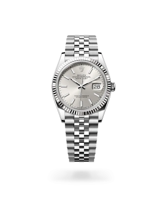 Rolex Datejust 36 in Oystersteel and white gold with a Silver dial, fluted bezel, and Jubilee bracelet, m126234-0013 - AH Riise