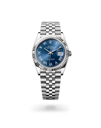 Rolex Datejust 36 in Oystersteel and white gold with a Bright blue dial, fluted bezel, and Jubilee bracelet, m126234-0069 - AH Riise