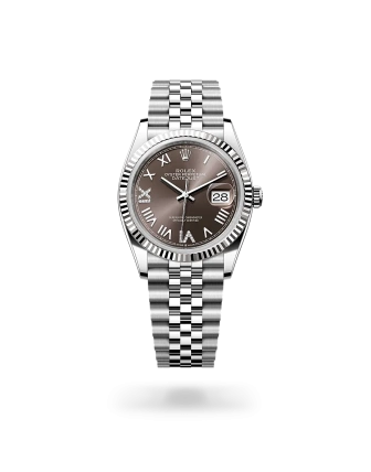 Rolex Datejust 36 in Oystersteel and white gold with Dark grey set with diamonds dial, and Jubilee bracelet - AH Riise
