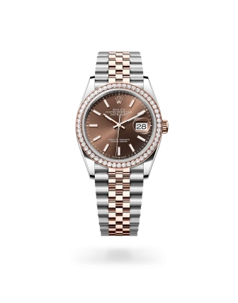 Rolex Datejust 36 in Oystersteel, Everose gold and diamonds with a Chocolate dial, bezel with diamonds, and Jubilee bracelet, m126281rbr-0031 - AH Riise