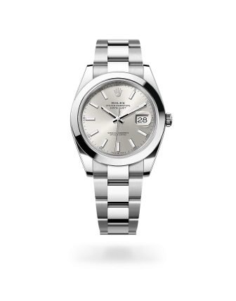 Rolex Datejust 41 in Oystersteel with a Silver dial, smooth bezel, and Oyster bracelet, m126300-0003 - AH Riise