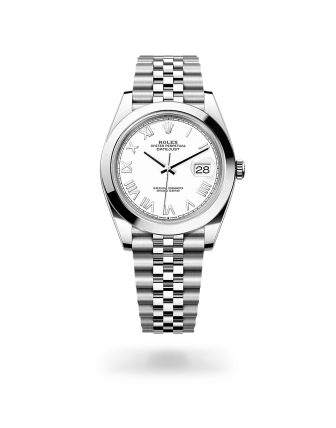 Rolex Datejust 41 in Oystersteel with a White dial, smooth bezel, and Jubilee bracelet, m126300-0028 - AH Riise
