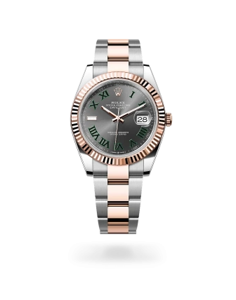 Rolex Datejust 41 in Oystersteel and Everose gold with a slate dial, fluted bezel, and Oyster bracelet, m126331-0015 - AH Riise