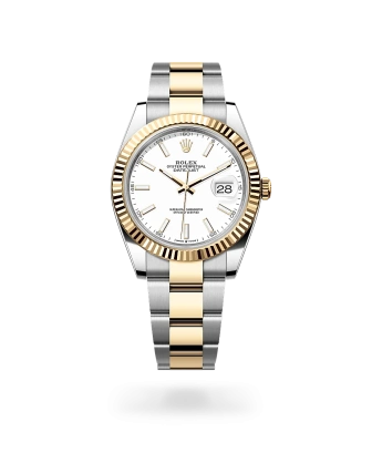 Rolex Datejust 41 in Oystersteel and yellow gold with a White dial, fluted bezel, and Oyster bracelet, m126333-0015 - AH Riise