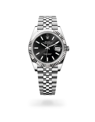 Rolex Datejust 41 in Oystersteel and white gold with a Bright black dial, and Jubilee bracelet, m126334-0018 - AH Riise
