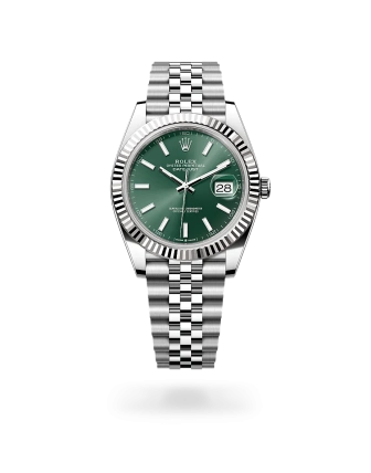 Rolex Datejust 41 in Oystersteel and white gold with a Mint green dial, and Jubilee bracelet, m126334-0028 - AH Riise