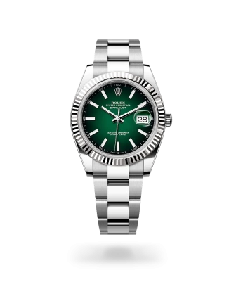 Rolex Datejust 41 in Oystersteel and white gold with a Green ombré dial, and Oyster bracelet - AH Riise