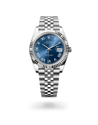 Rolex Datejust 41 in Oystersteel and white gold with a Bright blue dial, and Jubilee bracelet, m126334-0038 - AH Riise
