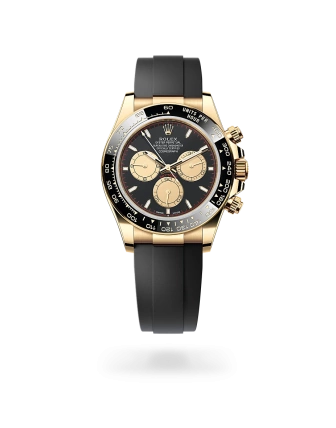 Rolex Cosmograph Daytona in yellow gold with Intense black and champagne-colour dial, and Oysterflex bracelet - AH Riise