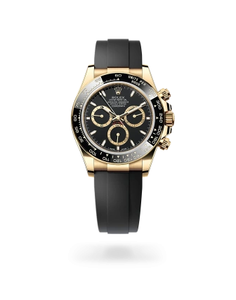 Rolex Cosmograph Daytona in yellow gold with Black, golden counter rings dial, and Oysterflex bracelet, m126518ln-0008 - AH Riise