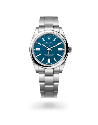 Rolex Oyster Perpetual 41 in Oystersteel with a Med blue dial, domed  bezel, and Oyster bracelet, m134300-0009 - AH Riise