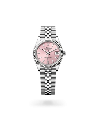 Rolex Datejust 31 in Oystersteel and white gold with a Pink dial, fluted bezel, and Jubilee bracelet, m278274-0014 - AH Riise