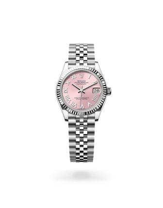 Rolex Datejust 31 in Oystersteel and white gold with a Pink dial, fluted bezel, and Jubilee bracelet, m278274-0020 - AH Riise