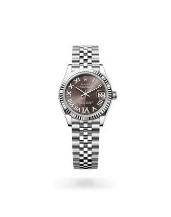 Rolex Datejust 31 in Oystersteel and white gold with a Dark grey set with diamonds dial, fluted bezel, and Jubilee bracelet, m278274-0028 - AH Riise