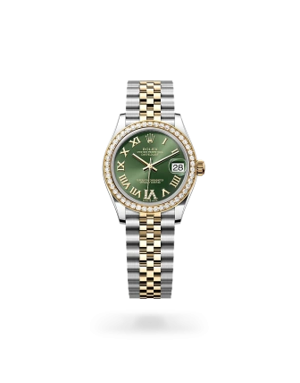 Rolex Datejust 31 in Oystersteel, yellow gold and diamonds with an Olive green Diamond-set dial, and Jubilee bracelet, m278383rbr-0016 - AH Riise