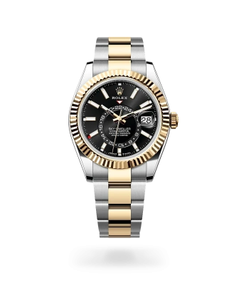 Rolex Sky-Dweller in Oystersteel and yellow gold with a Bright black dial, fluted bezel, and Oyster bracelet, m336933-0003 - AH Riise