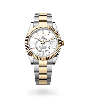 Rolex Sky-Dweller in Oystersteel and yellow gold with a Intense white dial, fluted bezel, and Oyster bracelet, m336933-0005 - AH Riise