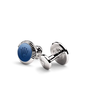 Rolex ‘Fluted’ cufflinks in white gold and ceramic , A1039 at AH Riise