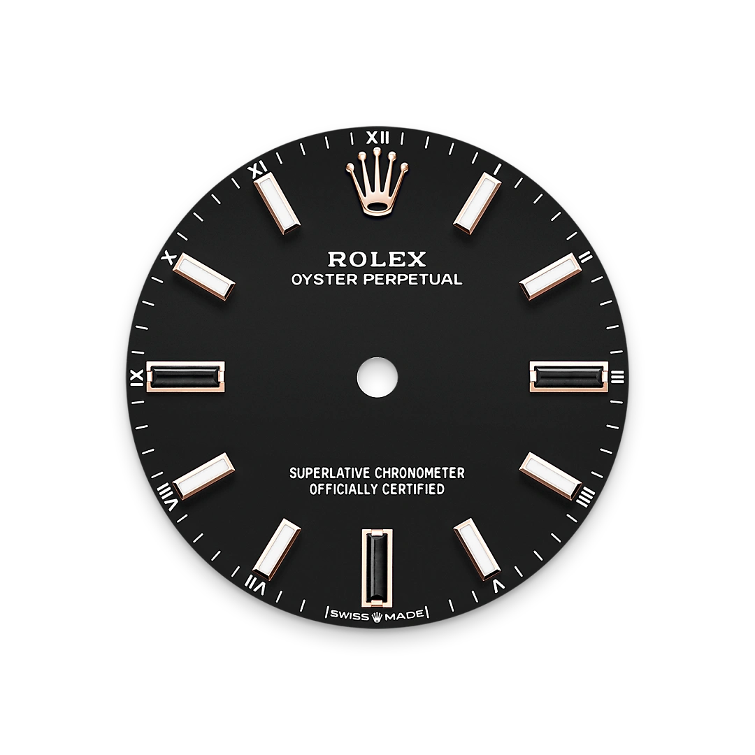 Rolex Oyster Perpetual 34 in Everose gold with a Black dial, domed bezel, and Oyster bracelet, m124205-0001 - AH Riise Rolex Oyster Perpetual 34 in Everose gold with a Black dial, domed bezel, and Oyster bracelet, m124205-0001 - AH Riise