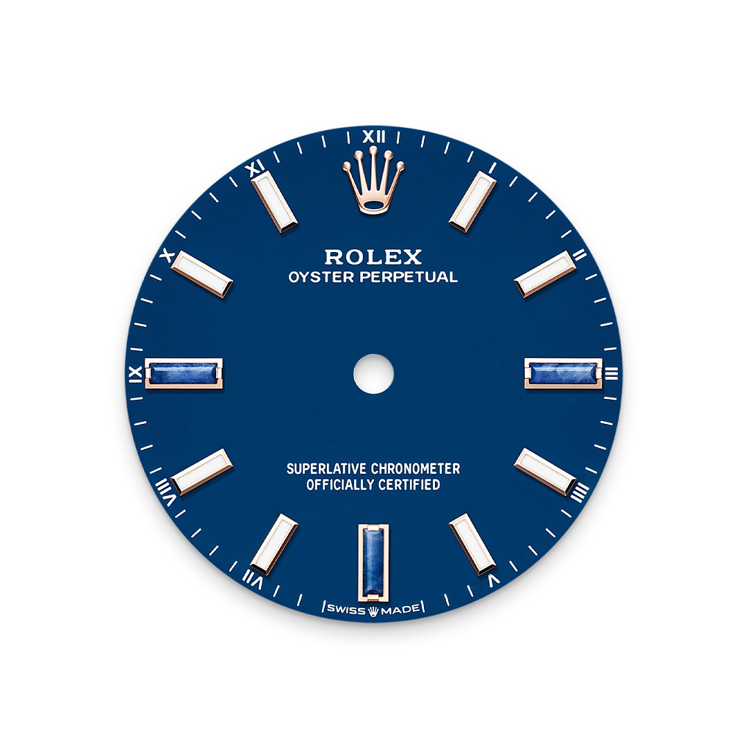 Rolex Oyster Perpetual 34 in Everose gold with a Blue stone dial, domed  bezel, and Oyster bracelet, m124205-0002 - AH Riise
