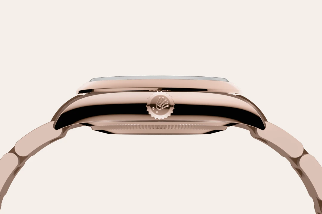 Rolex Oyster Perpetual 34 in Everose gold with a Blue stone dial, domed  bezel, and Oyster bracelet, m124205-0002 - AH Riise
