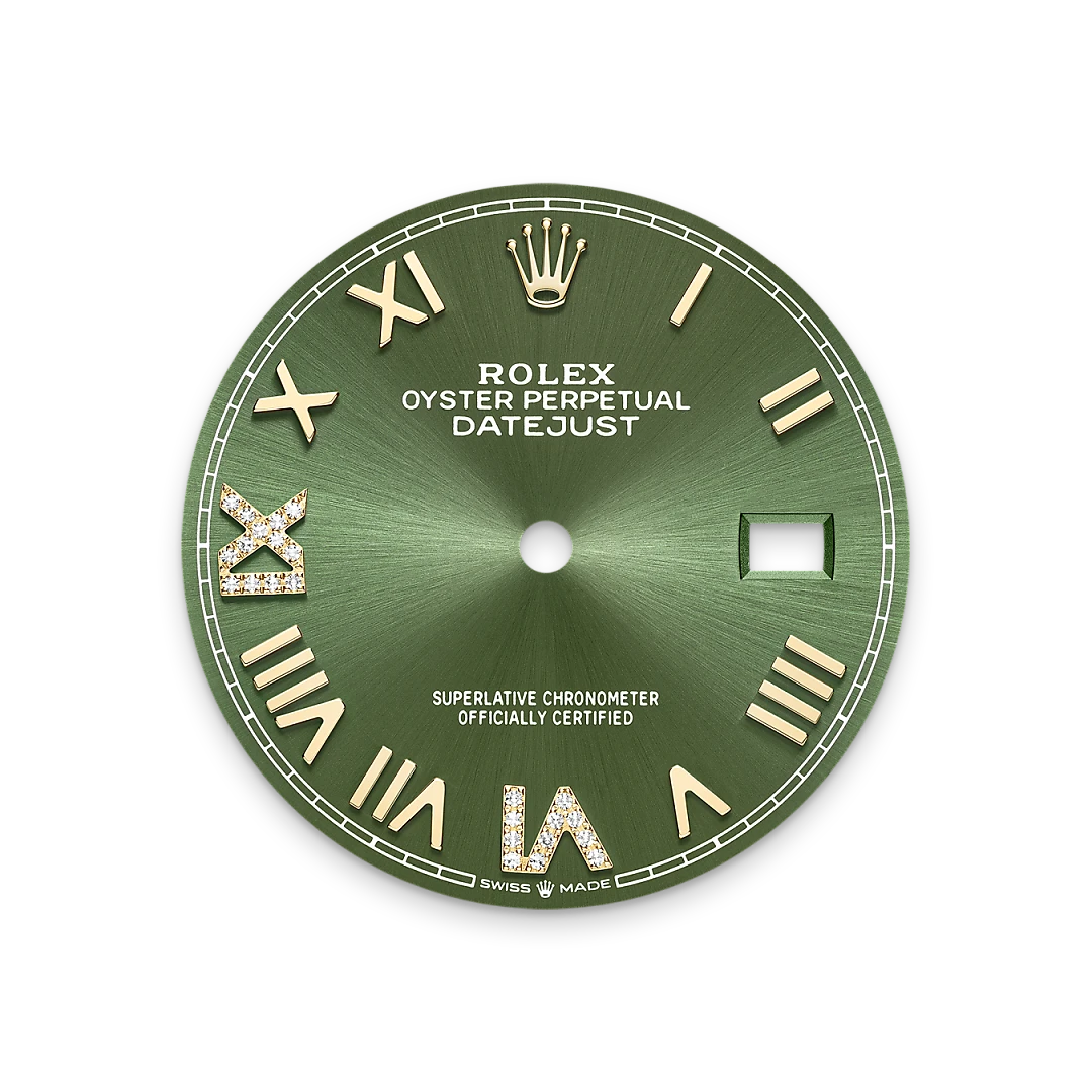 Rolex Datejust 36 in Oystersteel, yellow gold and diamonds with an Olive green Diamond-set dial, and Oyster bracelet, m126283rbr-0036 - AH Riise