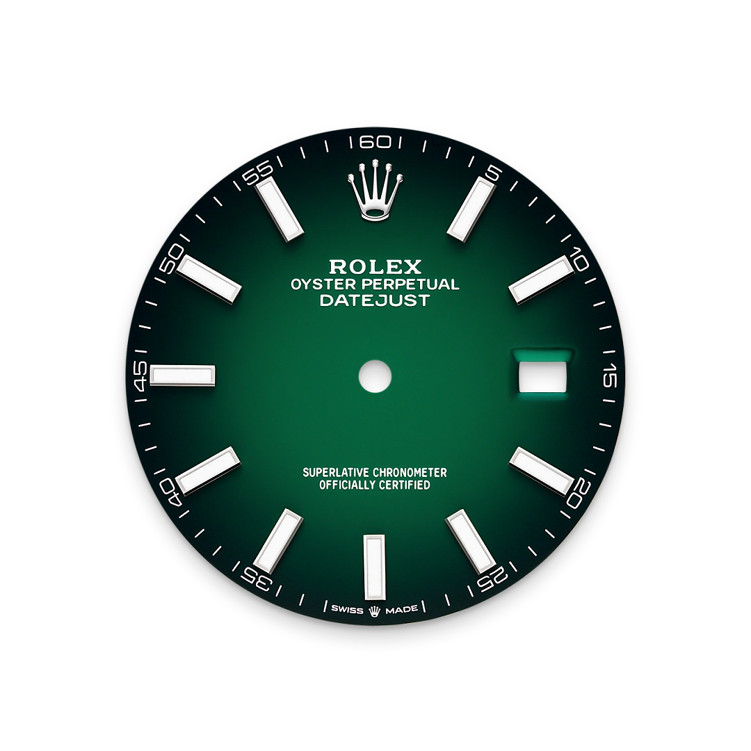 Rolex Datejust 41 in Oystersteel with a Green ombré dial, smooth bezel, and Jubilee bracelet, m126300-0026 - AH Riise Rolex Datejust 41 in Oystersteel with a Green ombré dial, smooth bezel, and Jubilee bracelet, m126300-0026 - AH Riise