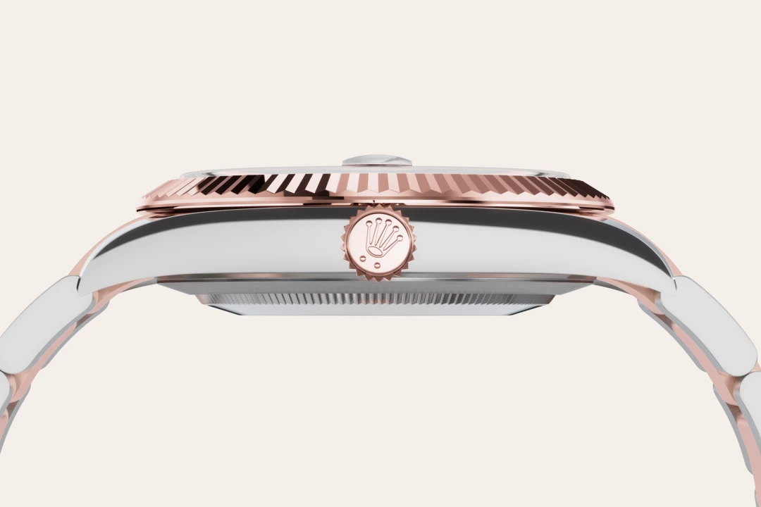 Rolex Datejust 41 in Oystersteel and Everose gold with a slate dial, fluted bezel, and Oyster bracelet, m126331-0015-0012 - AH Riise Rolex Datejust 41 in Oystersteel and Everose gold with a slate dial, fluted bezel, and Oyster bracelet, m126331-0015-0012 - AH Riise