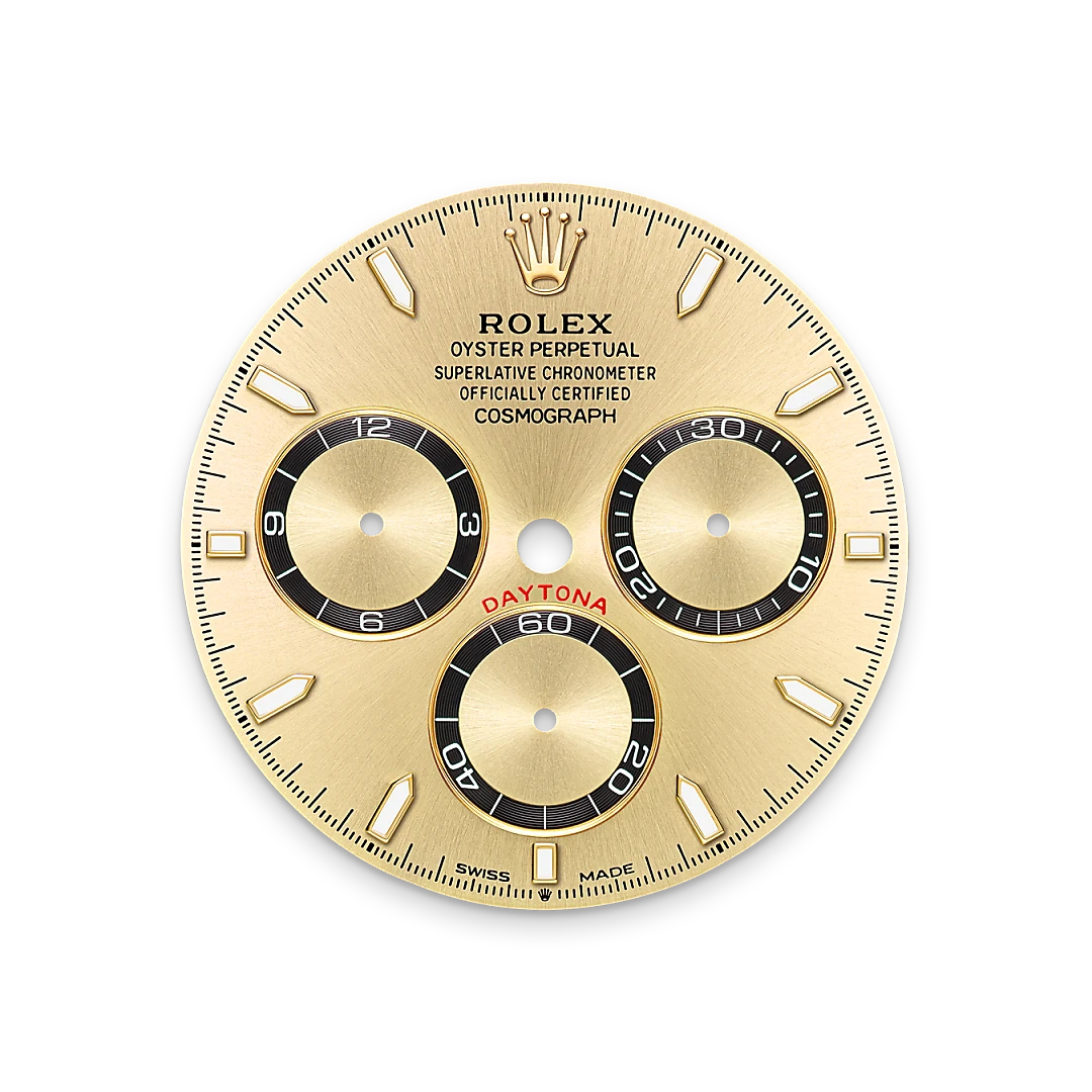 Rolex Cosmograph Daytona in yellow gold with Golden, black counter rings dial, fixed bezel, and Oyster bracelet, m126508-0005 - AH Riise