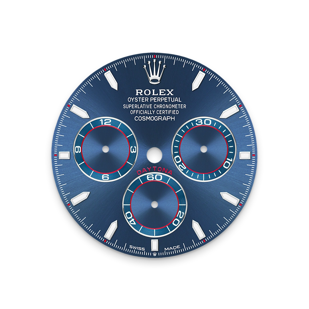 Rolex Cosmograph Daytona in white gold with Bright blue dial, fixed bezel, and Oyster bracelet, m126509-0005 - AH Riise